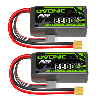 OVONIC 3S Lipo Battery 2200mAh 3S1P 35C 11.1V LiPo Battery Short with XT60 Plug for RC Airplane RC Quadcopter Helicopter Robotics FPV Drone 4Pcs/2Pcs