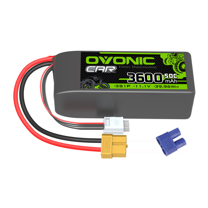 Ovonic 3S Lipo Battery 3600mah 3S1P 50C 11.1V Lipo Battery Pack with XT60 & EC3 Plug