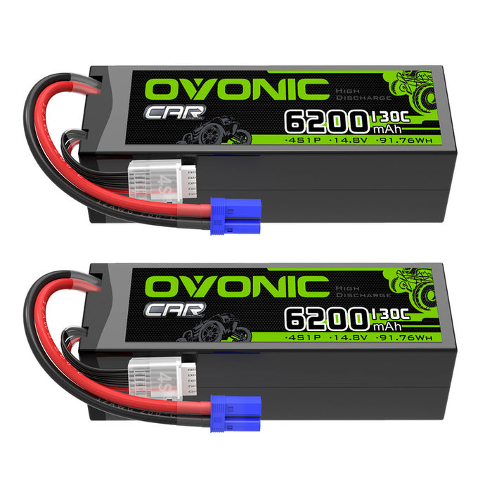 OVONIC 4S 6200mAh 14.8V 130C Hardcase LiPo Battery with EC5 Plug