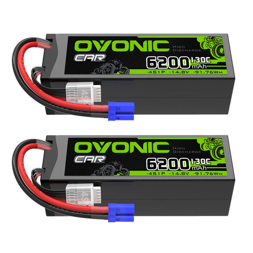 OVONIC 4S 6200mAh 14.8V 130C Hardcase LiPo Battery with EC5 Plug
