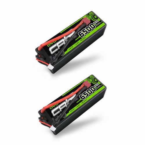 OVONIC 4S LiPo Battery Pack 6500mAh 50C 14.8V Hardcase with Deans Plug 1/8 Scale RC Cars RC Truggy RC Buggy(1/2 Pack)