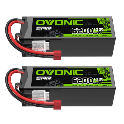 OVONIC 6200mAh 4S 130C 14.8V Hardcase LiPo Battery with T Plug