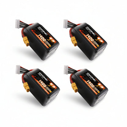 2x Ovonic 130C 6S 1400mah Lipo Battery 22.2V Pack with XT60 Plug for fpv drone