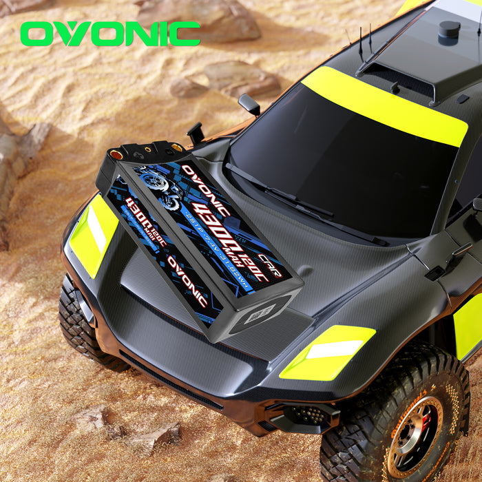 Ovonic 7.4V 120C 4300mAh 2S LiPo Hardcase Battery with 5.0mm Bullet Connector for 1/10 RC Racing & High-Speed Bashing