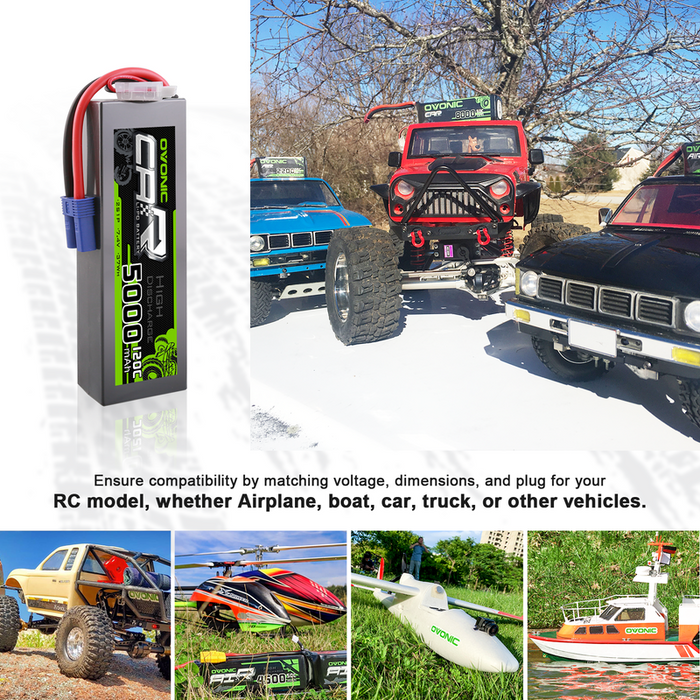 Ovonic 7.4V 120C 5000mAh 2S LiPo Battery with EC5 plug