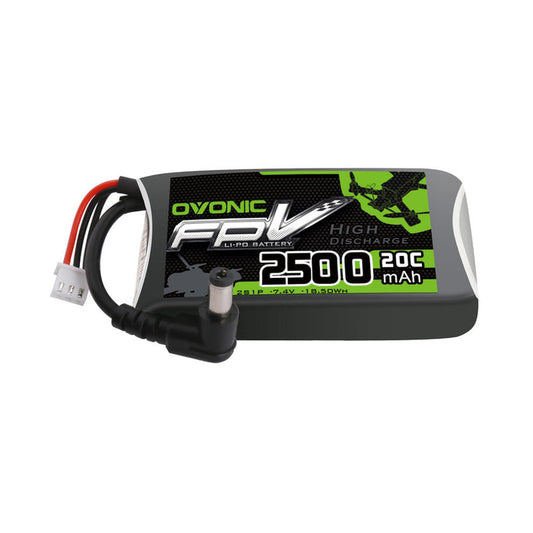 OVONIC 7.4V 20C 2500mAh 2S Lipo Battery with Fatshark Plug