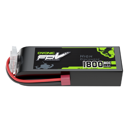 OVONIC 7.4V 80C 1800mAh 2S Lipo Battery with T Plug