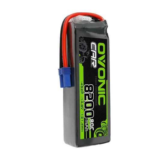 Ovonic 80C 4S2P 8200mAh 14.8V LiPo Battery Pack With EC5 Plug For Arrma 1/5 8S Car - Ampow