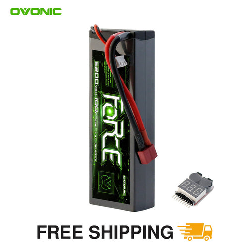 vonic Force 2S 5200mAh 100C 7.4V Hardcase LiPo w/ Deans Plug & Checker
