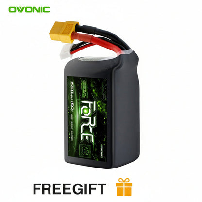 Ovonic Force 6S 1550mAh 150C 22.2V LiPo Battery w/ XT60 Plug for Aggressive FPV Freestyle & 7-inch Mid-Range Quad