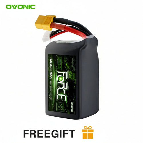 Ovonic Force 6S 1550mAh 150C 22.2V LiPo Battery w/ XT60 Plug for Aggressive FPV Freestyle & 7-inch Mid-Range Quad