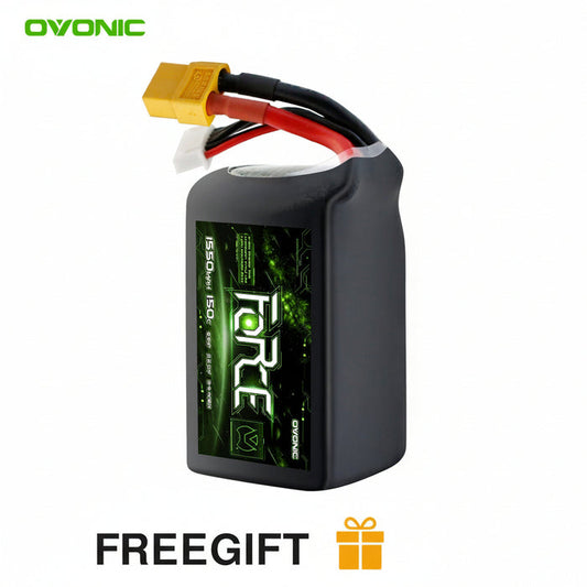 Ovonic Force 6S 1550mAh 150C 22.2V LiPo Battery w/ XT60 Plug for Aggressive FPV Freestyle & 7-inch Mid-Range Quad
