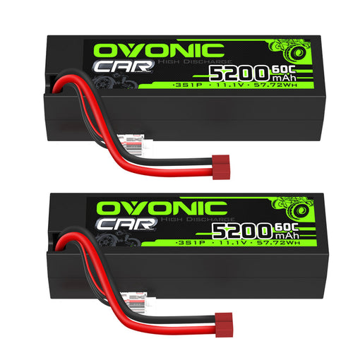 OVONIC Lipo Battery 5200mAh 50C 11.1V 3S RC Battery with Deans and XT60 Connector for RC Car Boat Truck