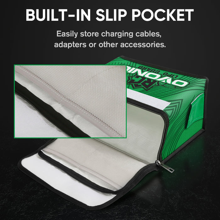 OVONIC Lipo Safe Bag Fireproof E×plosionproof Bag, Large Capacity for Lipo Battery Charge & Storage