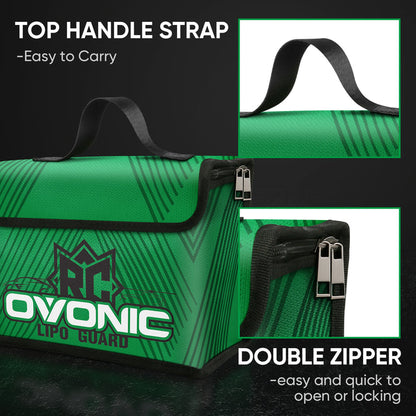 OVONIC Lipo Safe Bag Fireproof E×plosionproof Bag, Large Capacity for Lipo Battery Charge & Storage
