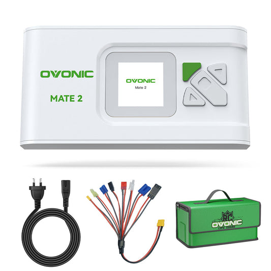 OVONIC Mate2 200W 12A Smart LiPo Balance Charger with LiPo Safe Bag White