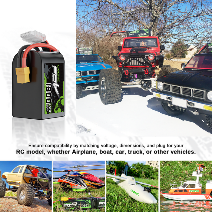 OVONIC R-Line Version 5.0 1800mAh 6S 150C 22.2V Lipo Battery with XT60 Plug