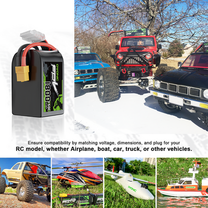 OVONIC R-Line Version 5.0 1800mAh 6S 150C 22.2V Lipo Battery with XT60 Plug