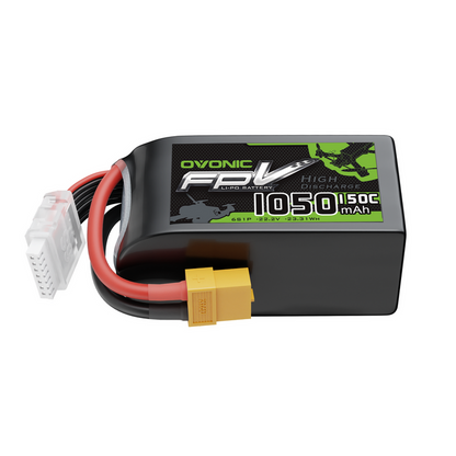1 x Ovonic R-Line Version 5.0 1050mAh 6S 22.2V 150C Lipo Battery with XT60 Plug