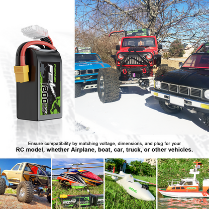 1 x Ovonic R-Line Version 5.0 1200mAh 6S 22.2V 150C Lipo Battery with XT60 Plug