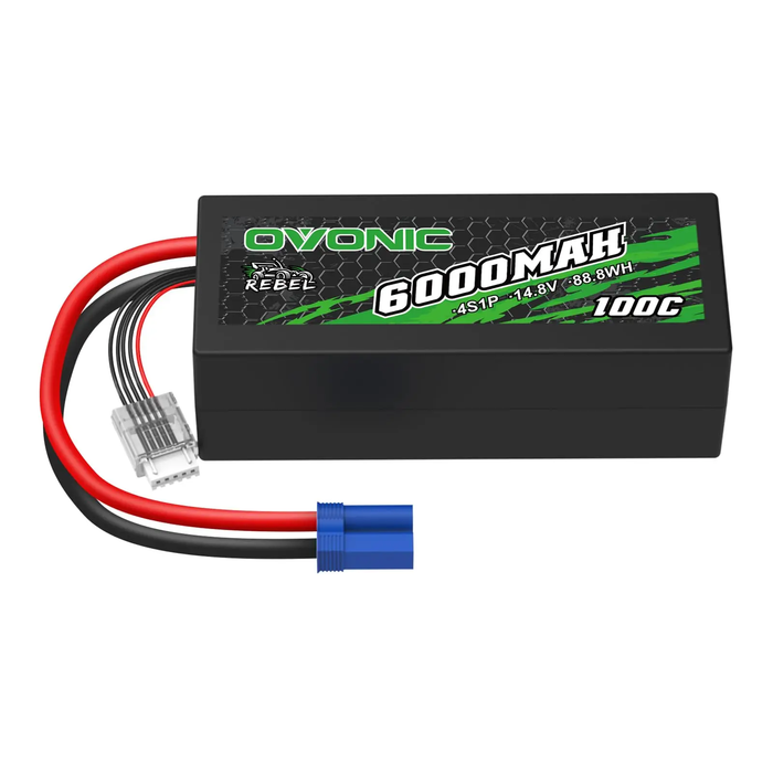 Ovonic Rebel 100C 14.8V 6000mAh 4S LiPo battery with EC5 plug for Arrma Outcast Kraton Truck (1/2 Pack)