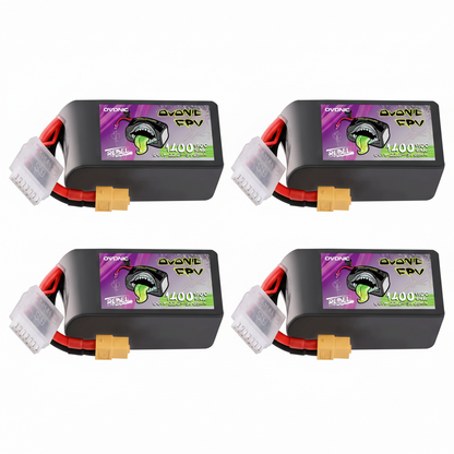 Ovonic Rebel 2.0 6S 1400mAh 150C LiPo Battery w/XT60 for 5-6 inch FPV Racing & Freestyle (2/4 Pack)