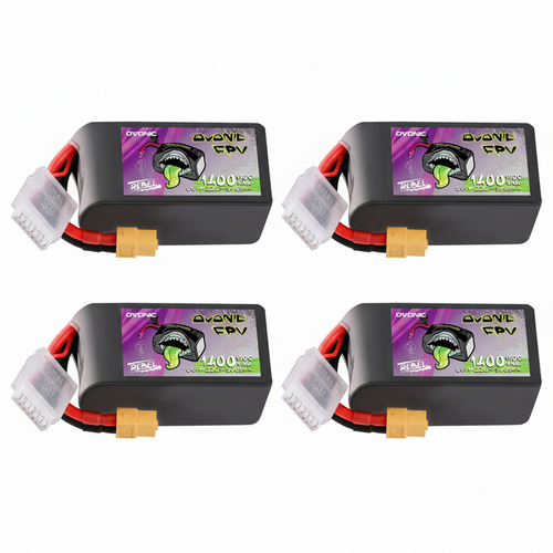 Ovonic Rebel 2.0 6S 1400mAh 150C LiPo Battery w/XT60 for 5-6 inch FPV Racing & Freestyle (2/4 Pack)