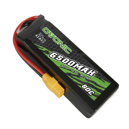 Ovonic Rebel 80C 14.8V 6500mAh 4S Lipo Battery For RC Car Truck Airplane ARRMA - XT90 Plug - Ampow