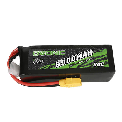 Ovonic Rebel 80C 6500mAh 4S LiPo Battery 14.8V with XT90 Plug for 1/8 scale RC car,RC Trucks