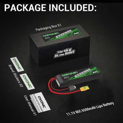Ovonic Rebel 80C 6500mAh 3S 11.1V LiPo Battery for ARRMA 3S&6S- XT90 Plug