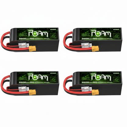 Ovonic Roam Series 6S Lipo Battery 2200mAh 6S1P 150C 22.2V Long Range Lipo Battery with XT60 Plug for 6-7 Inch Long Range 6s HD Cinelifter FPV Quad(1/2/4 Pack)
