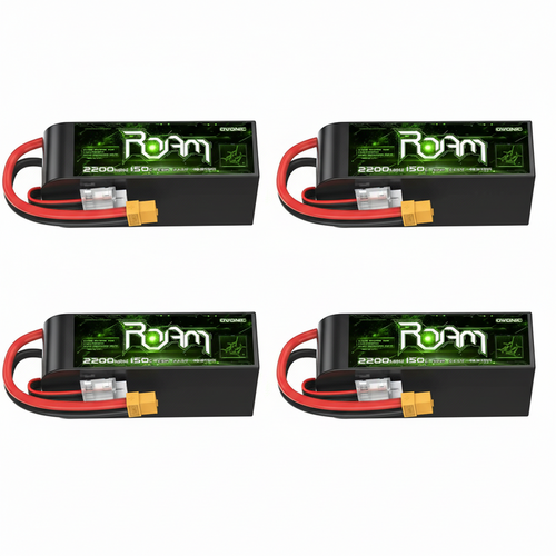 Ovonic Roam Series 6S Lipo Battery 2200mAh 6S1P 150C 22.2V Long Range Lipo Battery with XT60 Plug for 6-7 Inch Long Range 6s HD Cinelifter FPV Quad(1/2/4 Pack)