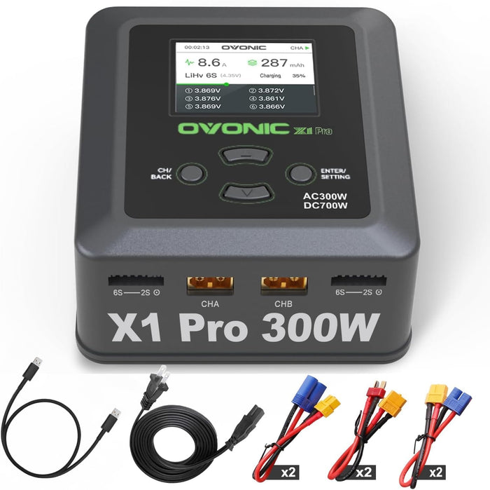 Ovonic X1 Pro Dual Channel LiPo Charger AC300W/DC700W 16A