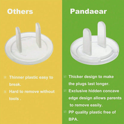 PandaEar Outlet Plug Covers(52 Pack) Clear Child Proof Electrical Protector Safety Caps With Adult Easy Release Concave Design