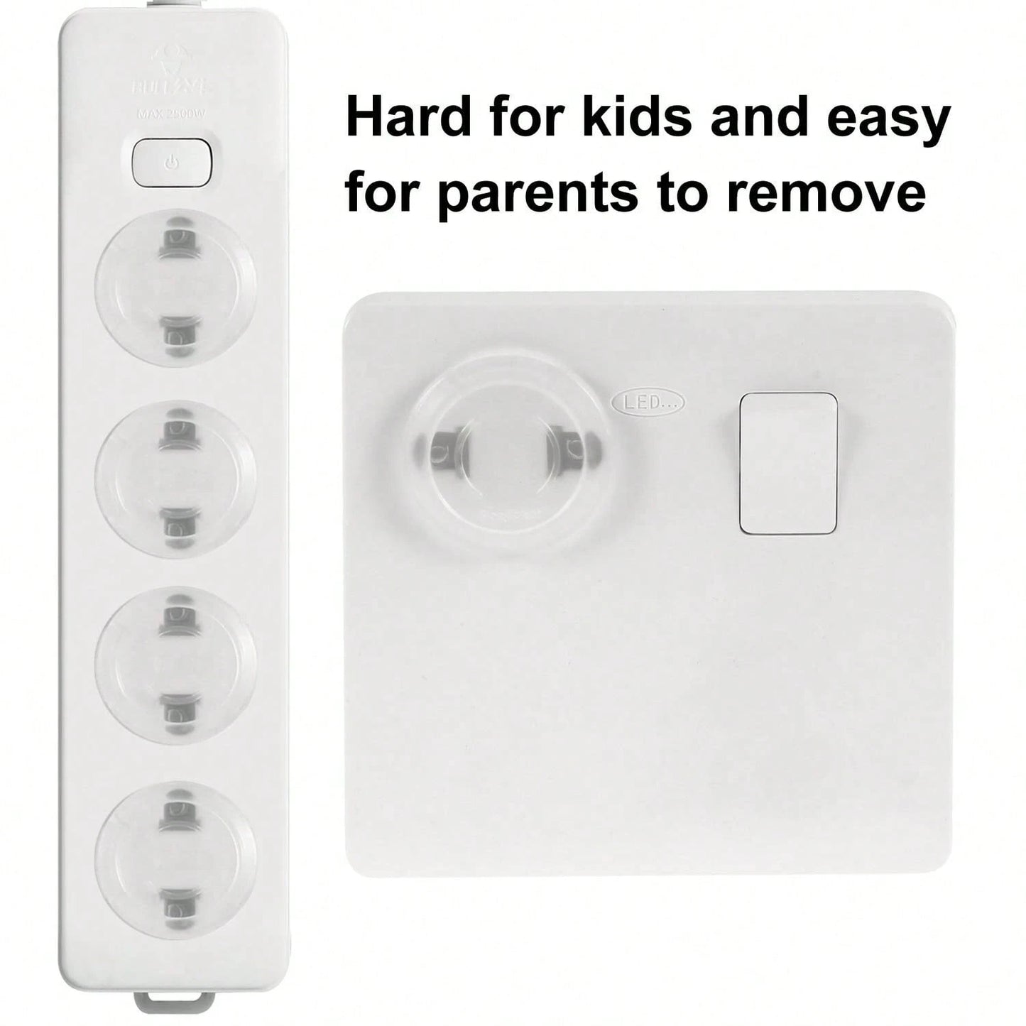 PandaEar Outlet Plug Covers(52 Pack) Clear Child Proof Electrical Protector Safety Caps With Adult Easy Release Concave Design