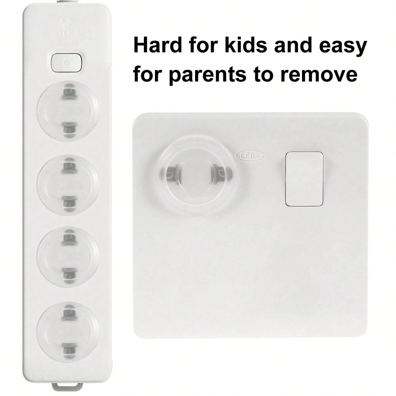 PandaEar Outlet Plug Covers(52 Pack) Clear Child Proof Electrical Protector Safety Caps With Adult Easy Release Concave Design