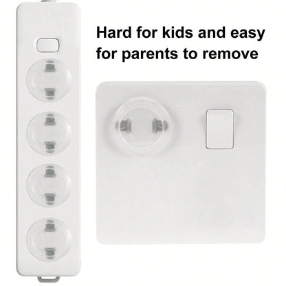 PandaEar Outlet Plug Covers(52 Pack) Clear Child Proof Electrical Protector Safety Caps With Adult Easy Release Concave Design