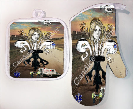 Pot Holder & Oven Mitt Set