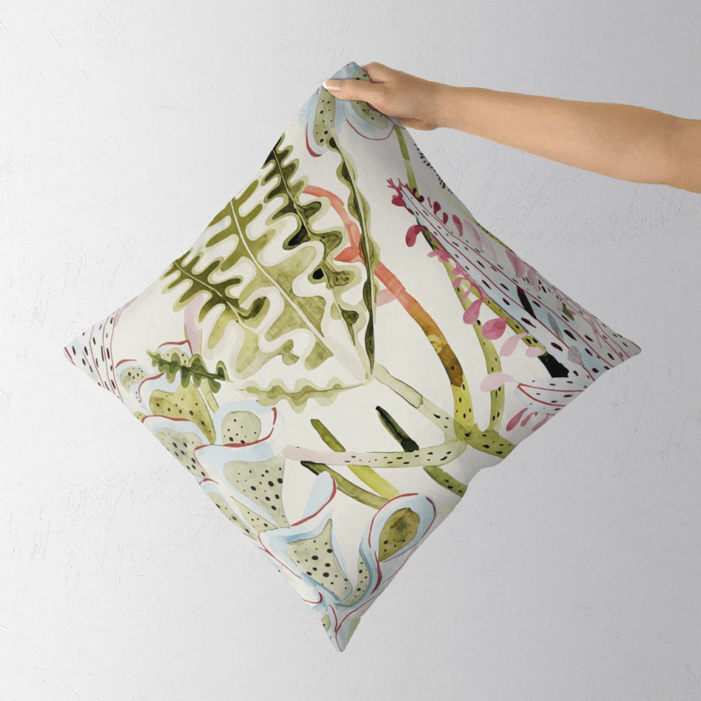Pastel Coral Throw Pillow Cover For Sofa And Bed, Blush Throw Pillow Cover Floral Print, Modern Blush Pillow Cover
