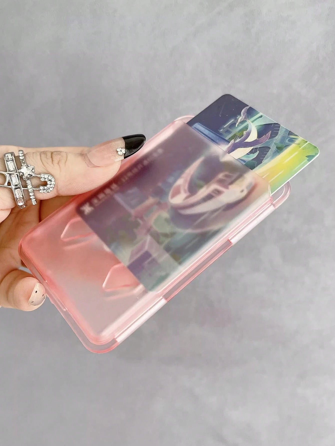 PC Frosted Transparent Magnetic Card Holder, Suitable For Various Self-Magnetic Models, Strong Magnetic Frosted Card Holder