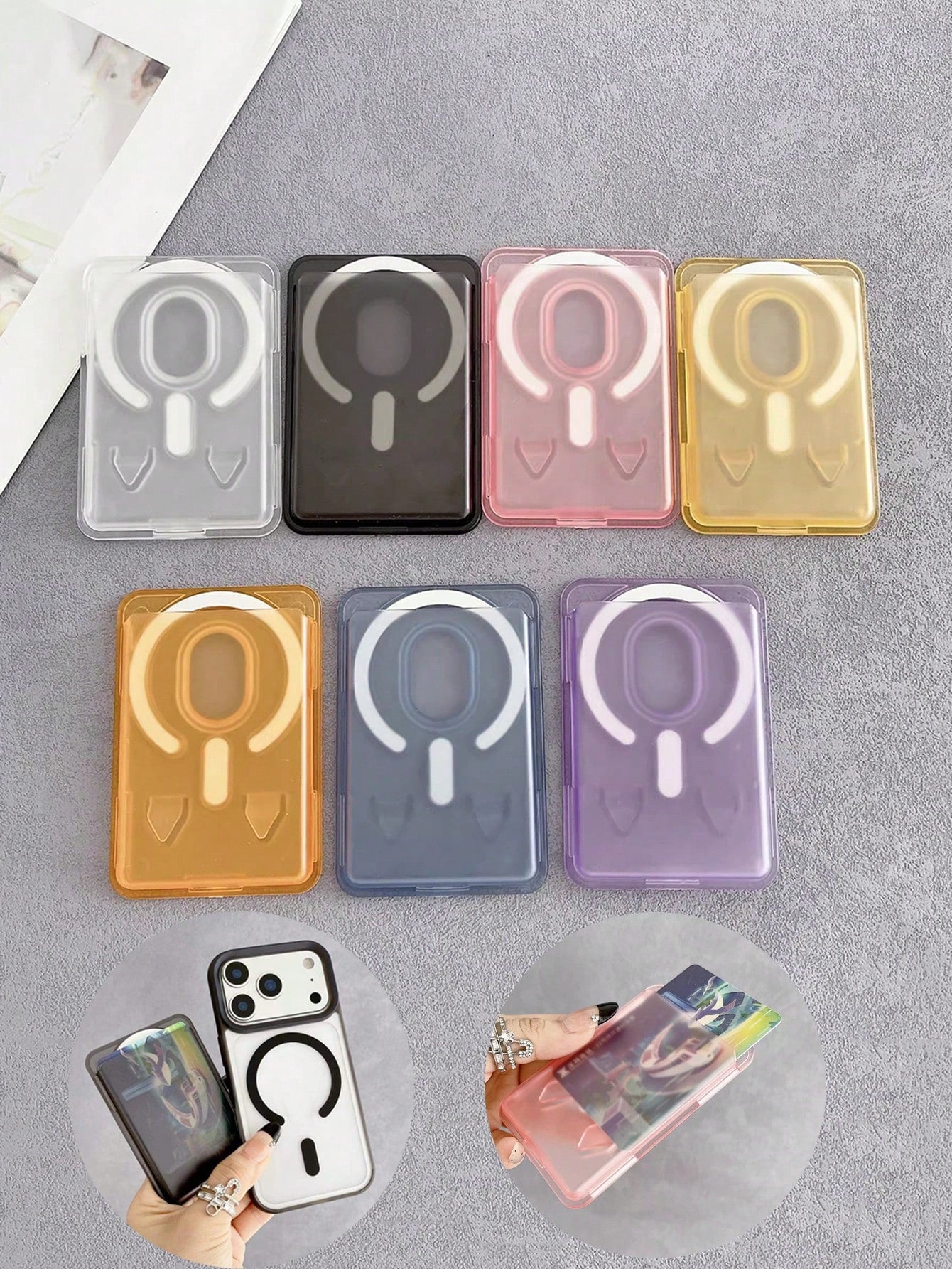 PC Frosted Transparent Magnetic Card Holder, Suitable For Various Self-Magnetic Models, Strong Magnetic Frosted Card Holder