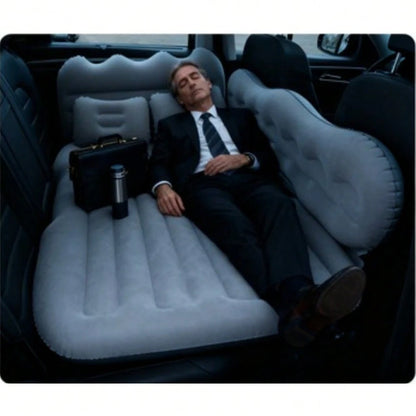 PDZZZD Stylish Comfortable Car Inflatable Bed, Soft Skin-Friendly Flocking Foldable Car Accessory, Ideal For Camping, Beach Trips, Outdoor Picnics, Road Trips, Pool & Party Use