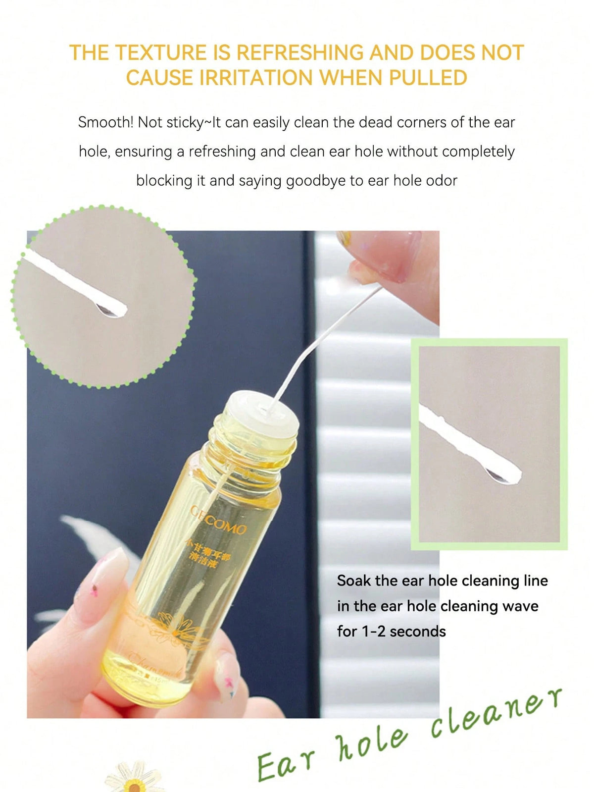 Peach Scented Ear Piercing Cleaning Solution (1 Bottle) – Ear Care Liquid For Odor, Earwax Cleaning Clog Prevention