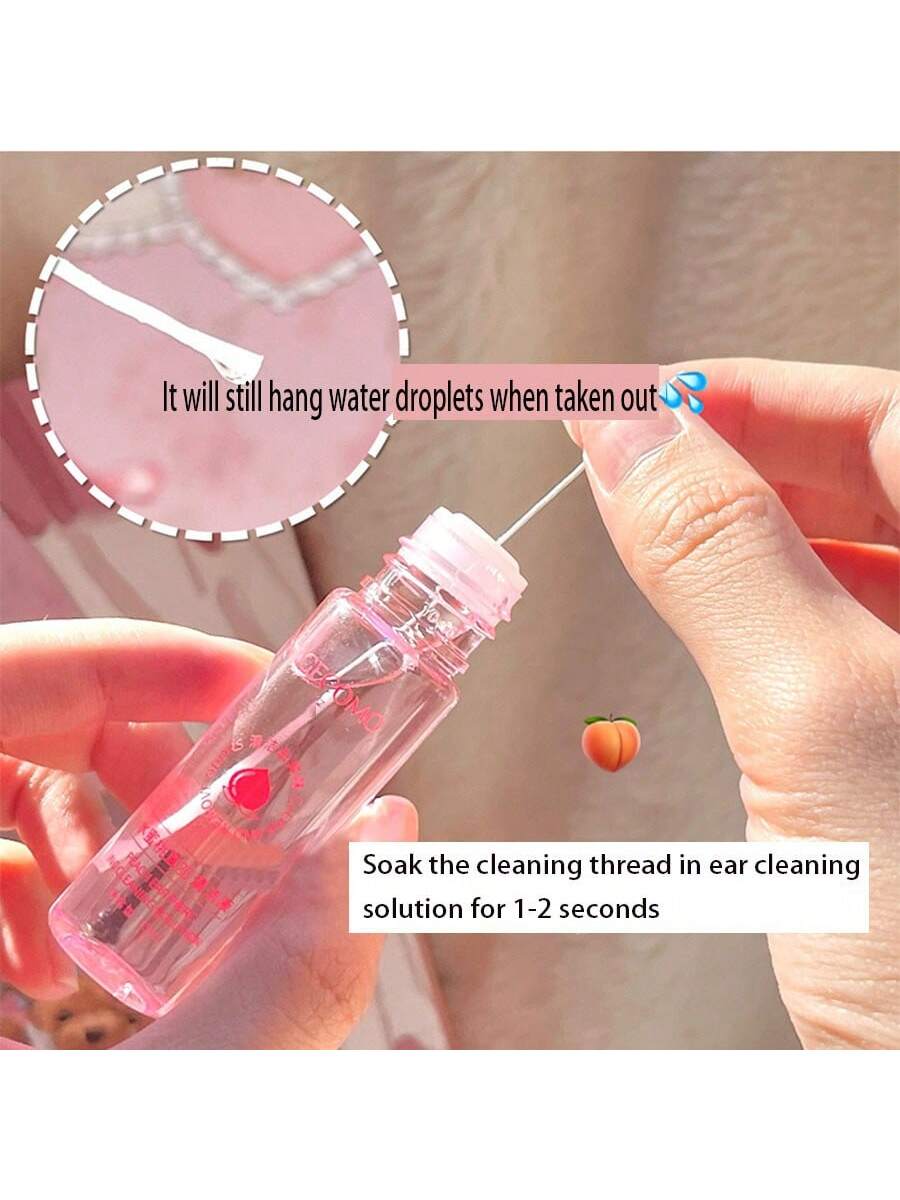 Peach Scented Ear Piercing Cleaning Solution (1 Bottle) – Ear Care Liquid For Odor, Earwax Cleaning Clog Prevention