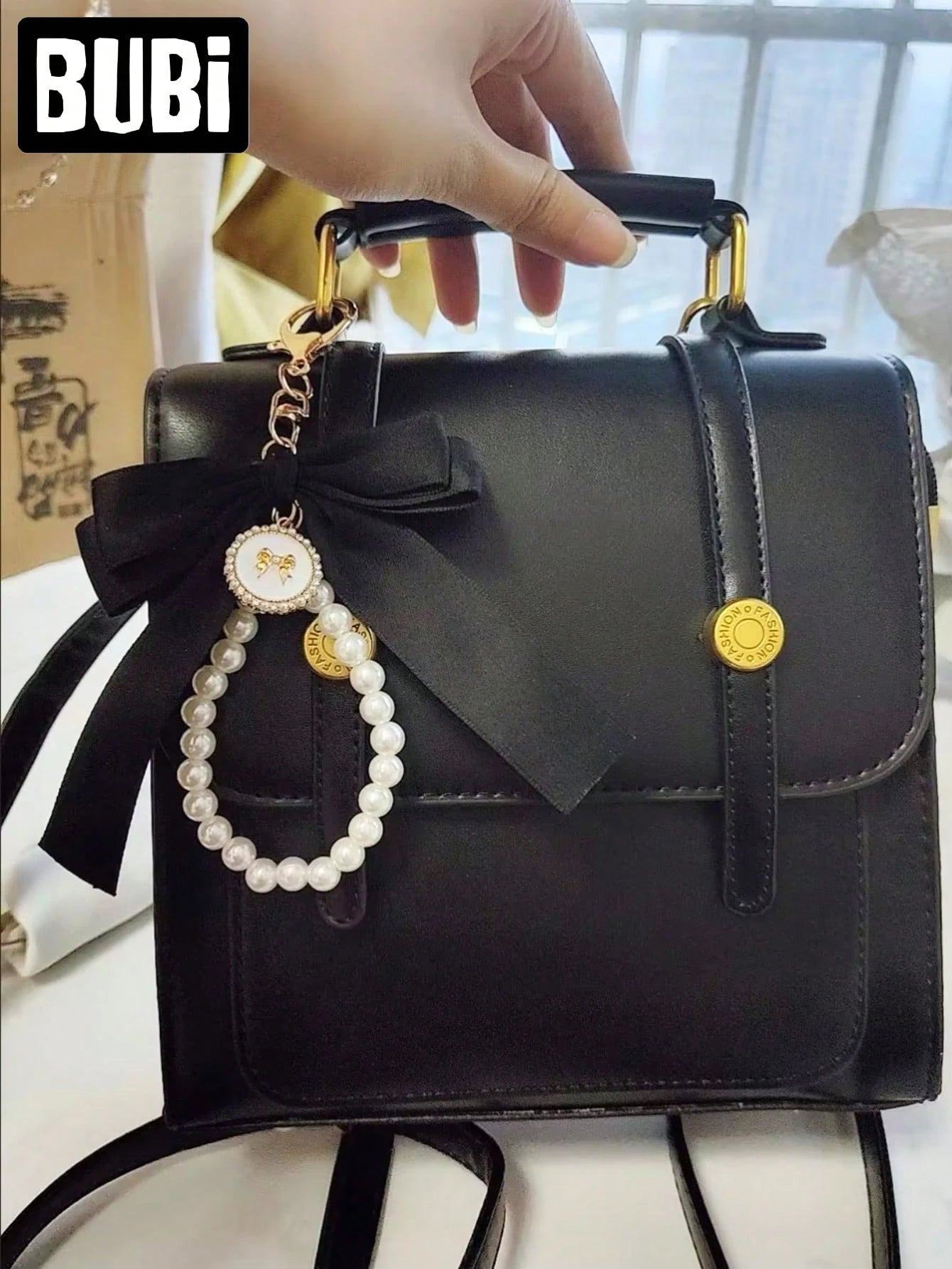 Pearl Bow Keychain, Women's Fashion Accessory, Universal Bag Pendant, Car Key Chain, Wristlet Handbag Decor, Holiday Gift, Car Accessories