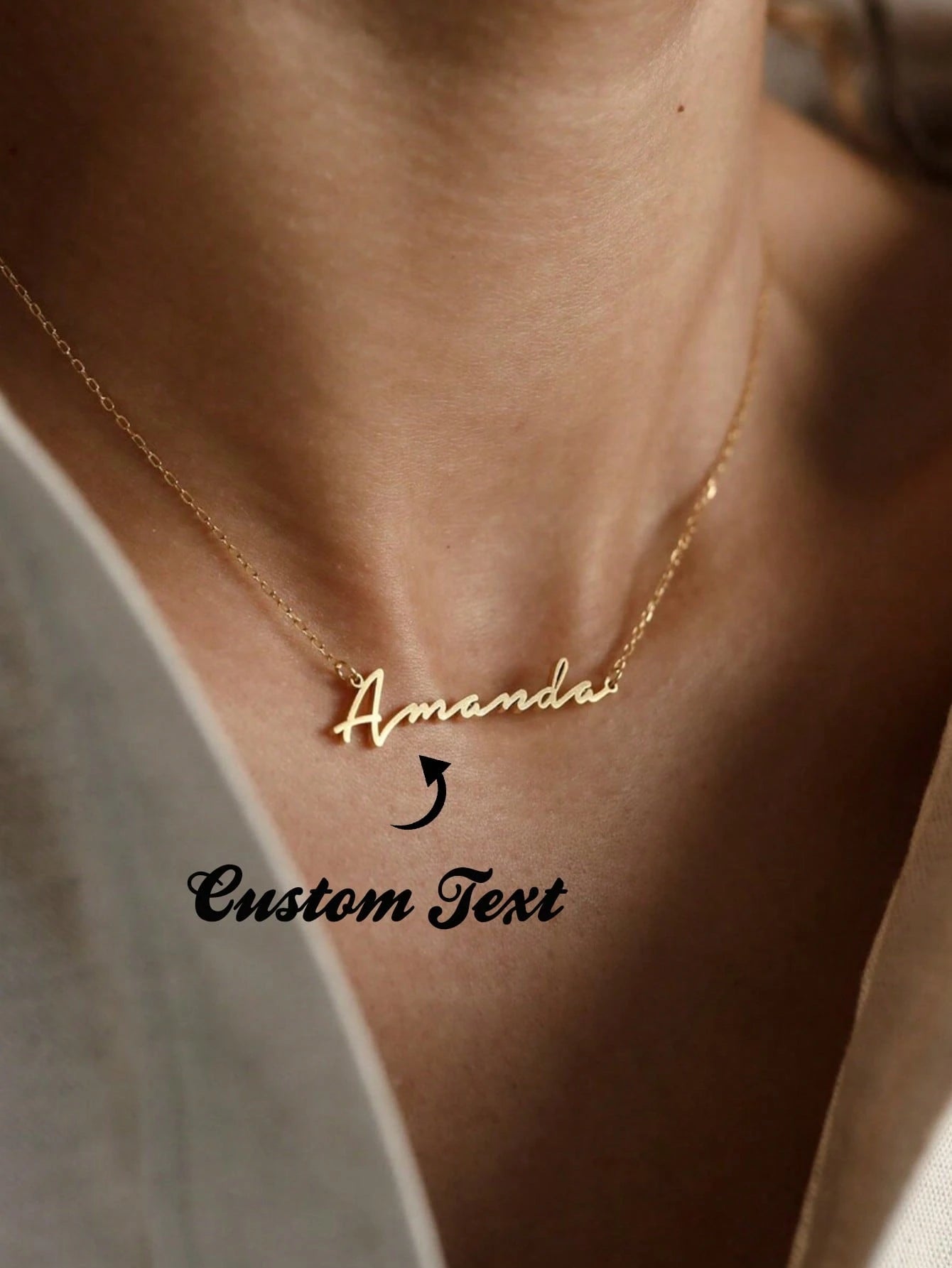 Personalised Stainless Steel Nameplate Necklace For Women, Fashion Jewelry, Best Friend Gifts For Mother's Day, Birthdays, Teenagers, Personalized Gift