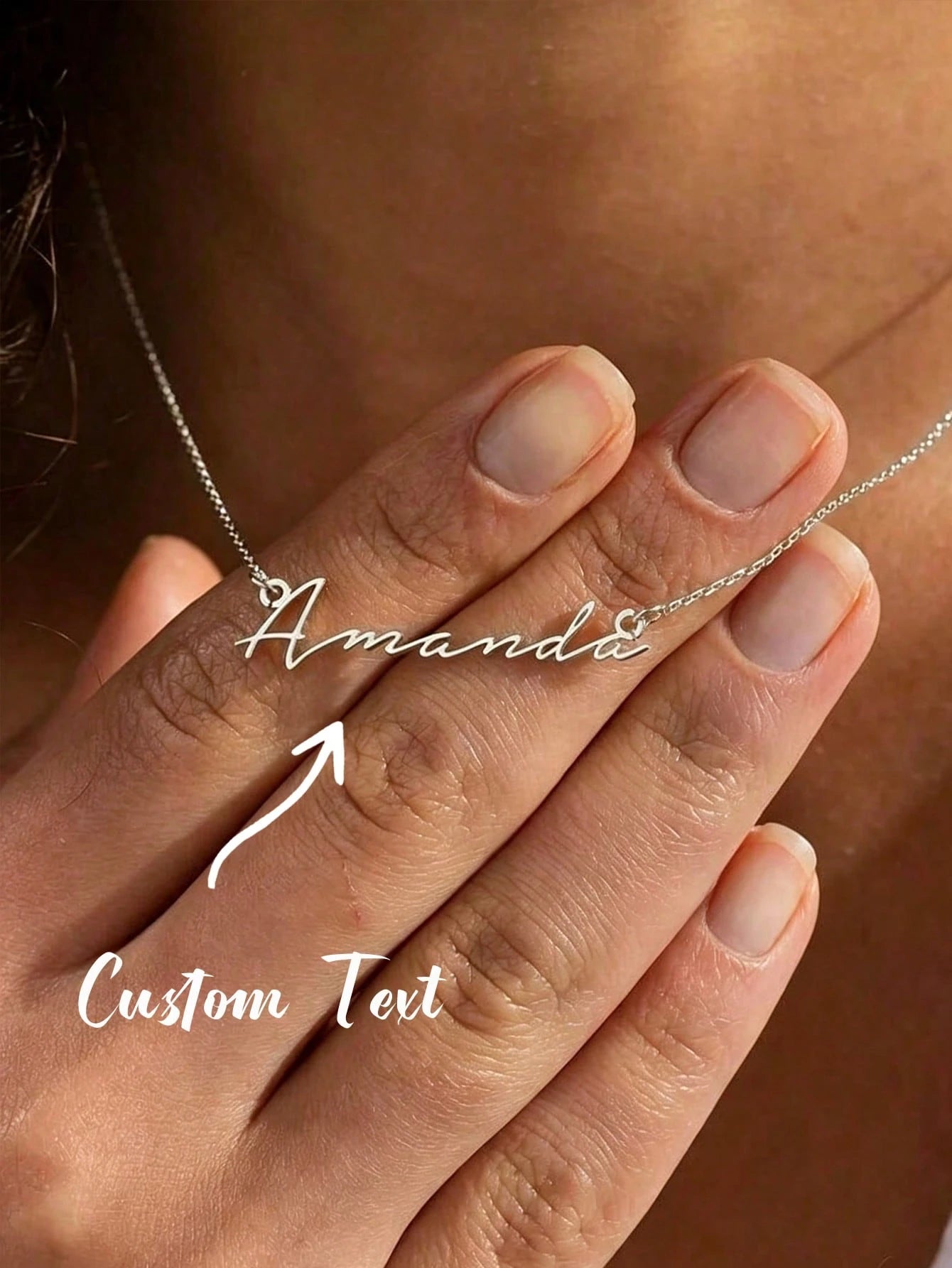 Personalised Stainless Steel Nameplate Necklace For Women, Fashion Jewelry, Best Friend Gifts For Mother's Day, Birthdays, Teenagers, Personalized Gift