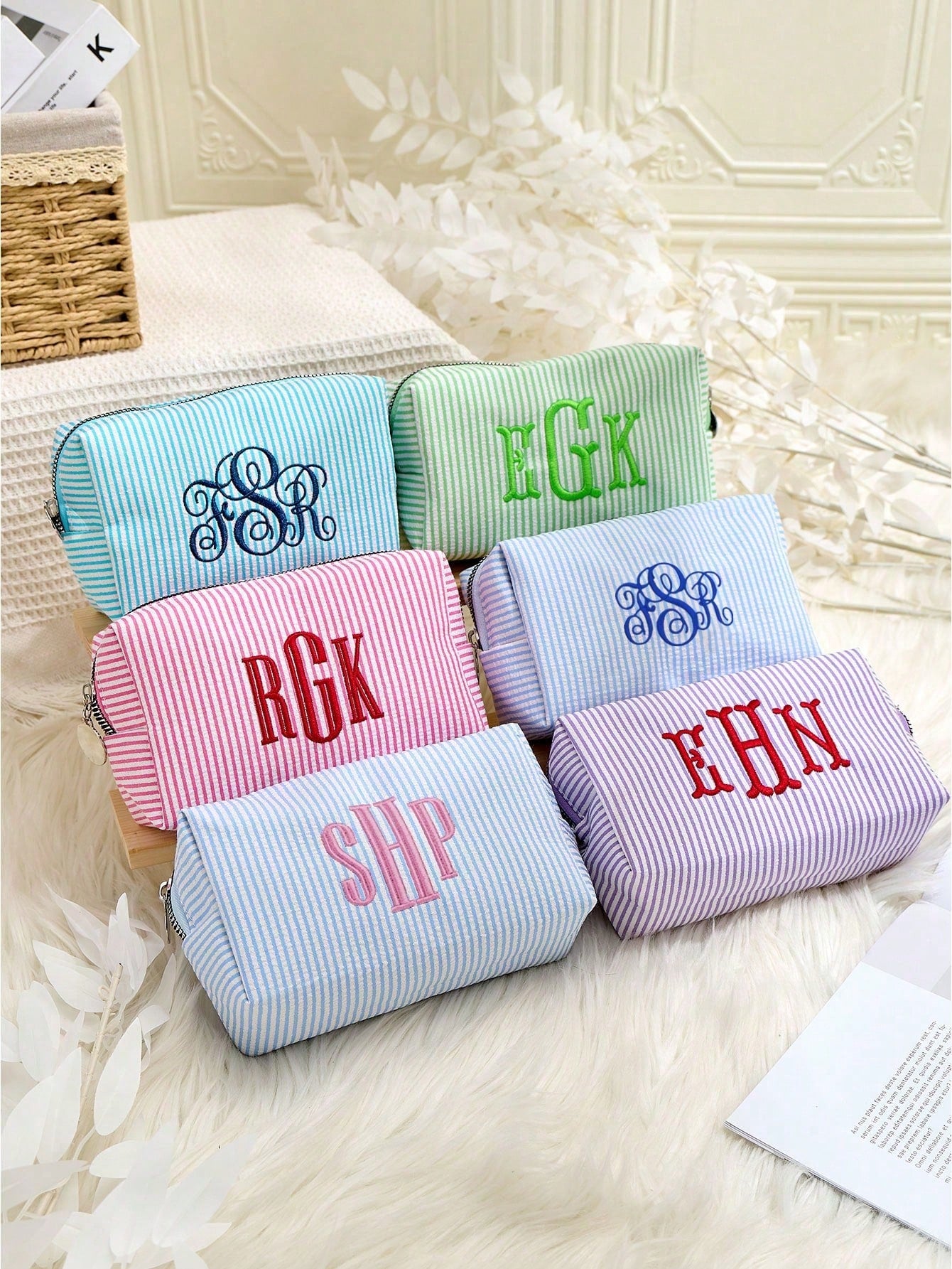 Personalized Bridesmaid Makeup Bag, Tulle Girls Cosmetic Bag, Large Capacity Makeup Bag, Bridesmaid & Bride Gift, Cosmetic Storage Bag, Embroidered Toiletry Bag, Embroidered Makeup Bag, Bridesmaid Mak