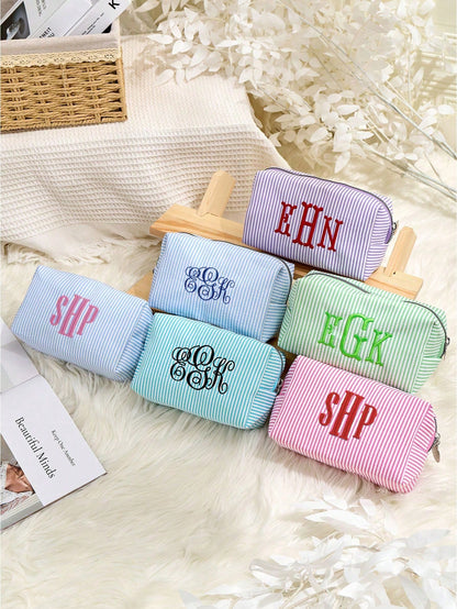 Personalized Bridesmaid Makeup Bag, Tulle Girls Cosmetic Bag, Large Capacity Makeup Bag, Bridesmaid & Bride Gift, Cosmetic Storage Bag, Embroidered Toiletry Bag, Embroidered Makeup Bag, Bridesmaid Mak