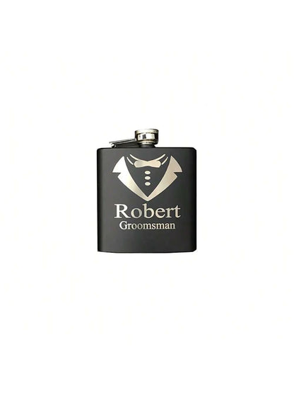 Personalized Custom Name Flask Groom To Be Wedding Engagement Bachelor Party Bach Weekend Groomsman Best Man Proposal Gift Exquisite, Vintage Custom, Personalized, Unique Ideal Gifts For Her Boyfriend